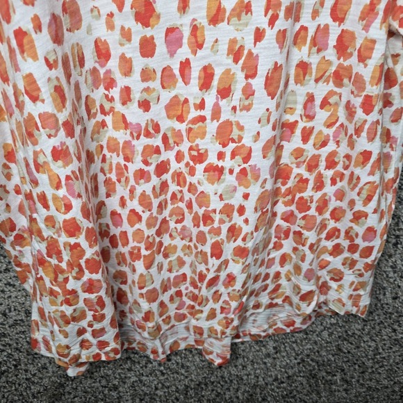 Chicos Top Womens 2 US Large Orange V Neck Slub Knit Short Sleeve Tee Casual - Picture 5 of 7